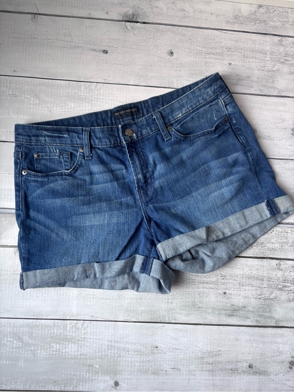 Banana Republic Medium Blue Cuffed Denim Shorts